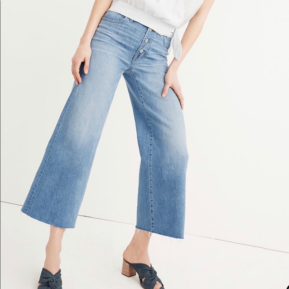 Madewell raw hem wide leg crop SP 18 size 28